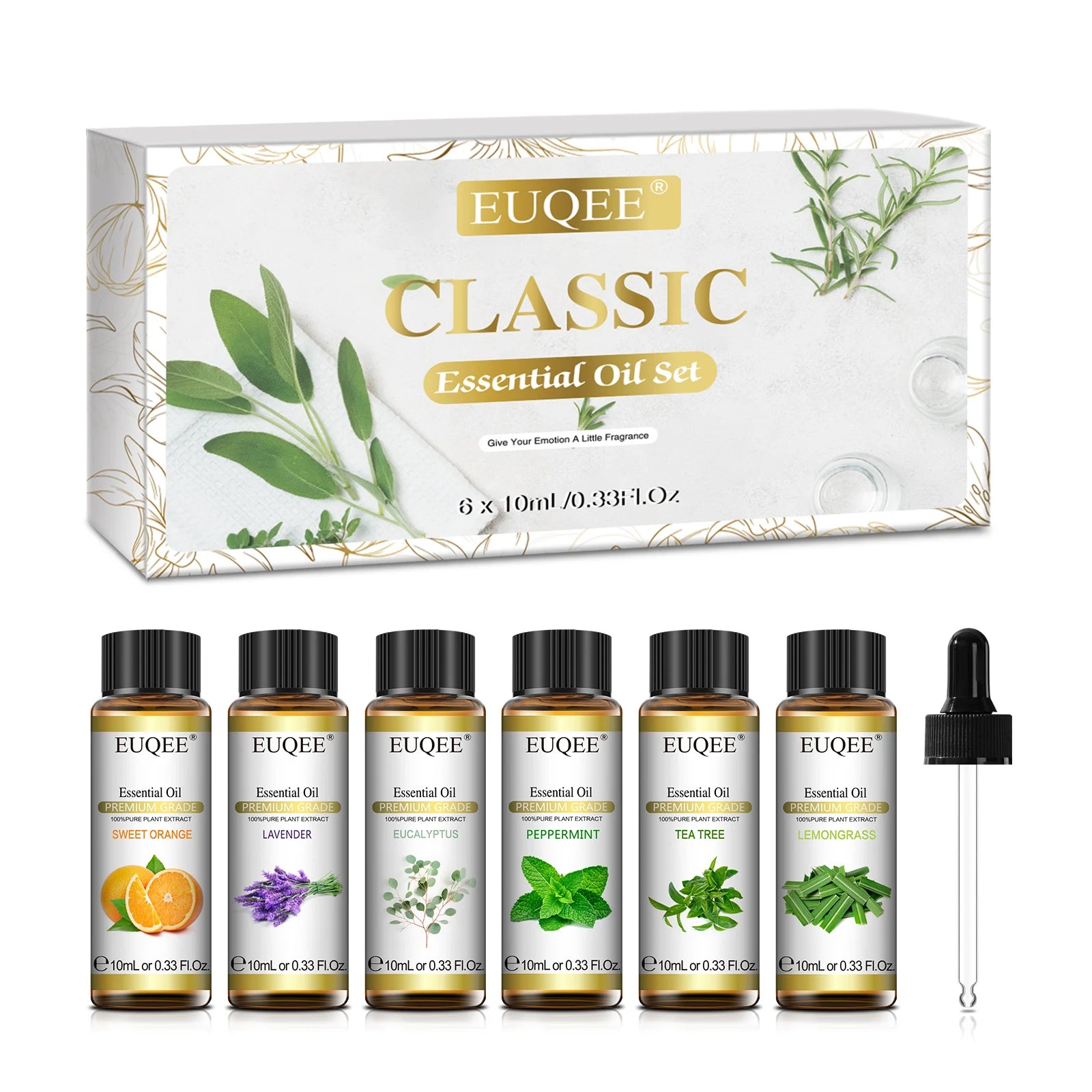 Essential Oils Set — 6 Pure Aromatherapy Oils